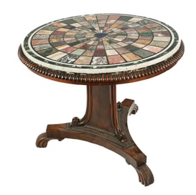Regency Mahogany & Specimen Marble Center Table