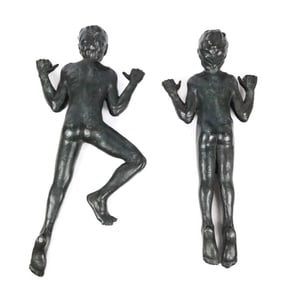 Victor SALMONES "La Barada" Pair Figural Bronzes