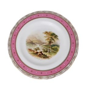 Porcelain Dessert Set with Scenes of Scotland, 11