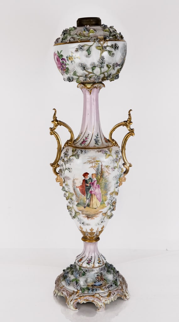 Dresden Porcelain Oil Lamp (1 of 14)