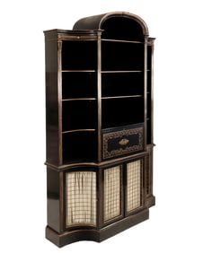 Louis XVI Black Painted and Gilt Decorated Cabinet