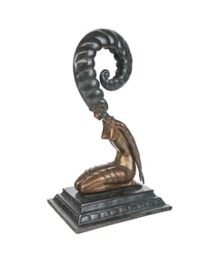 ERTE "La Plume" Bronze Statue