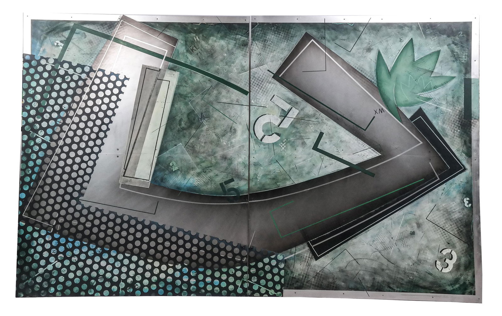 Zigi BEN-HAIM Night Leap Acrylic/Aluminum Diptych (1 of 18)