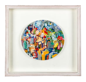 Holly HUGHES: Abstract Acrylic on Paper, Framed