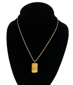 24K Gold Pendant On 18K Gold Chain