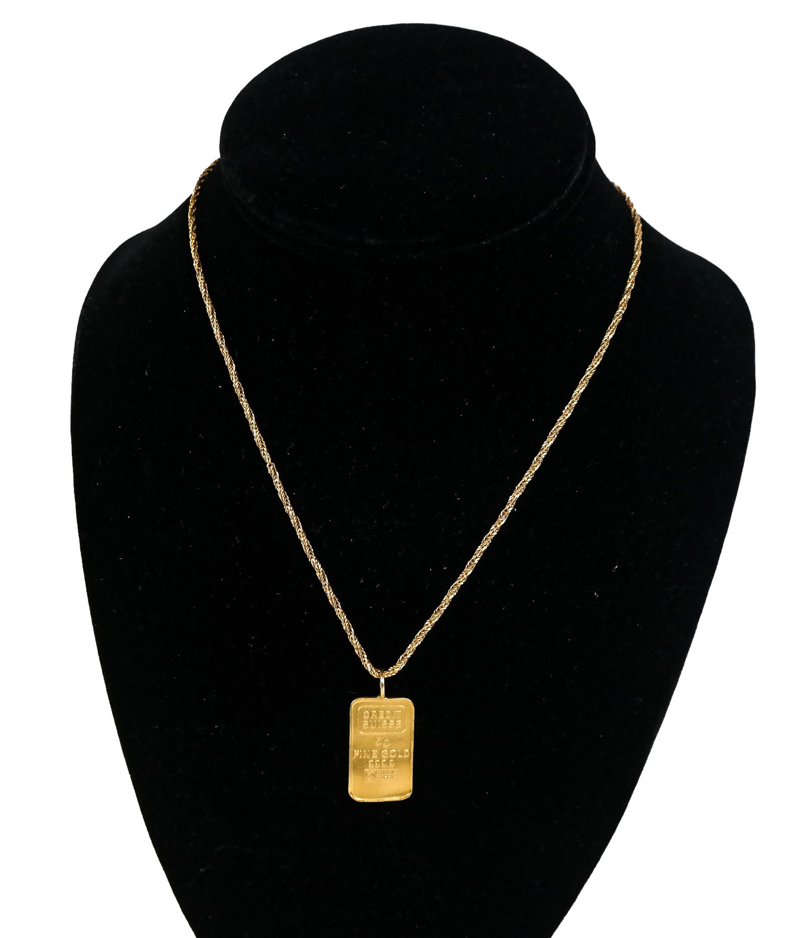 24K Gold Pendant On 18K Gold Chain (1 of 10)