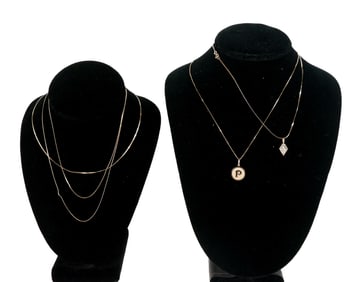 Assorted 14K Gold Chains, 5