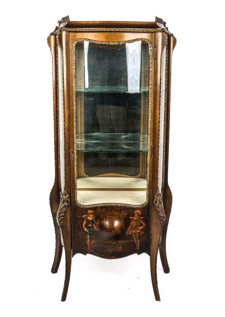 Louix XV Vernis Martin Vitrine Cabinet (1 of 12)