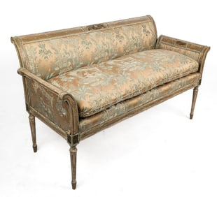 Louis XVI Carved and Painted Settee