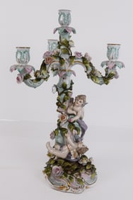 Schierholz & Sohn Porcelain Figural Candelabrum