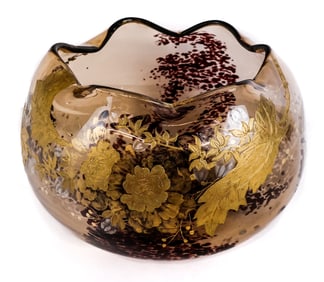 Earnst Baptiste Leveille Art Nouveau Glass Bowl