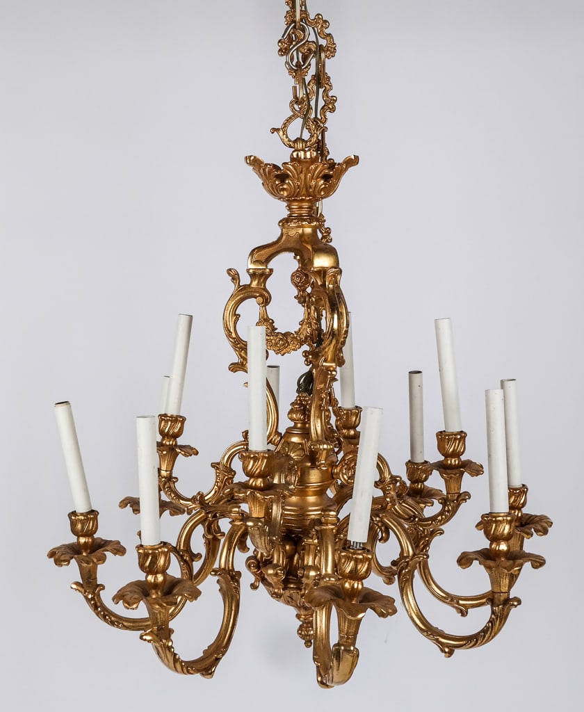 Venetian Rococo Gilt Bronze Chandelier (1 of 8)