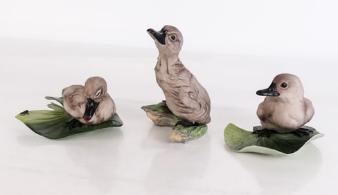Boehm Three Porcelain Figures "Cygnet"