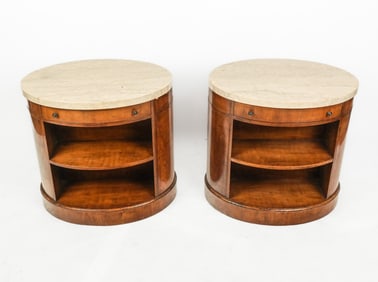 Baker Pair of George III Oval Side Cabinets