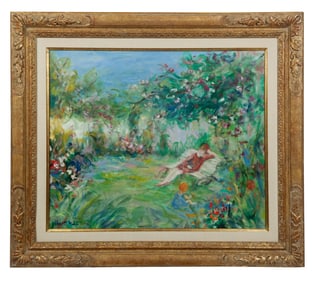 Albert MOHR Figure in the Garden Oil on Canvas