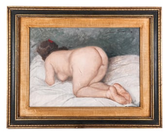 Signed Nude Oil on Canvas