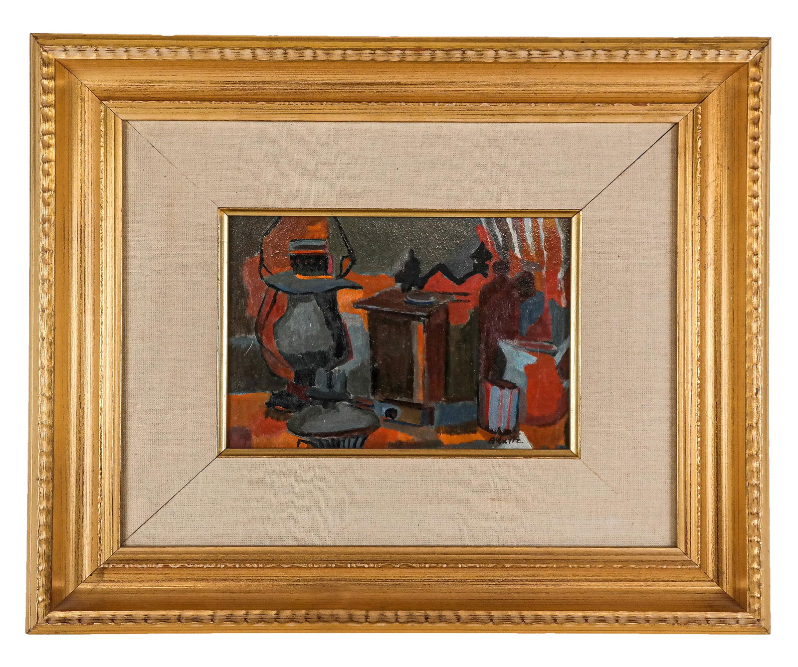 Signed Modernist Oil on Masonite Still Life (1 of 9)