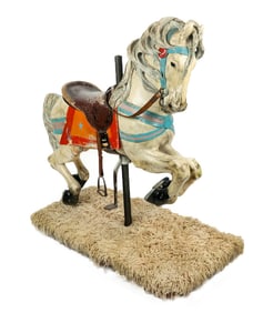 Antique Carved and Polychrome Carousel Horse