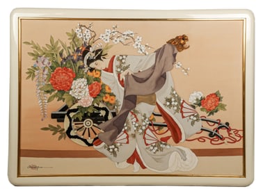 Caroline R. Young Ink on Silk Painting