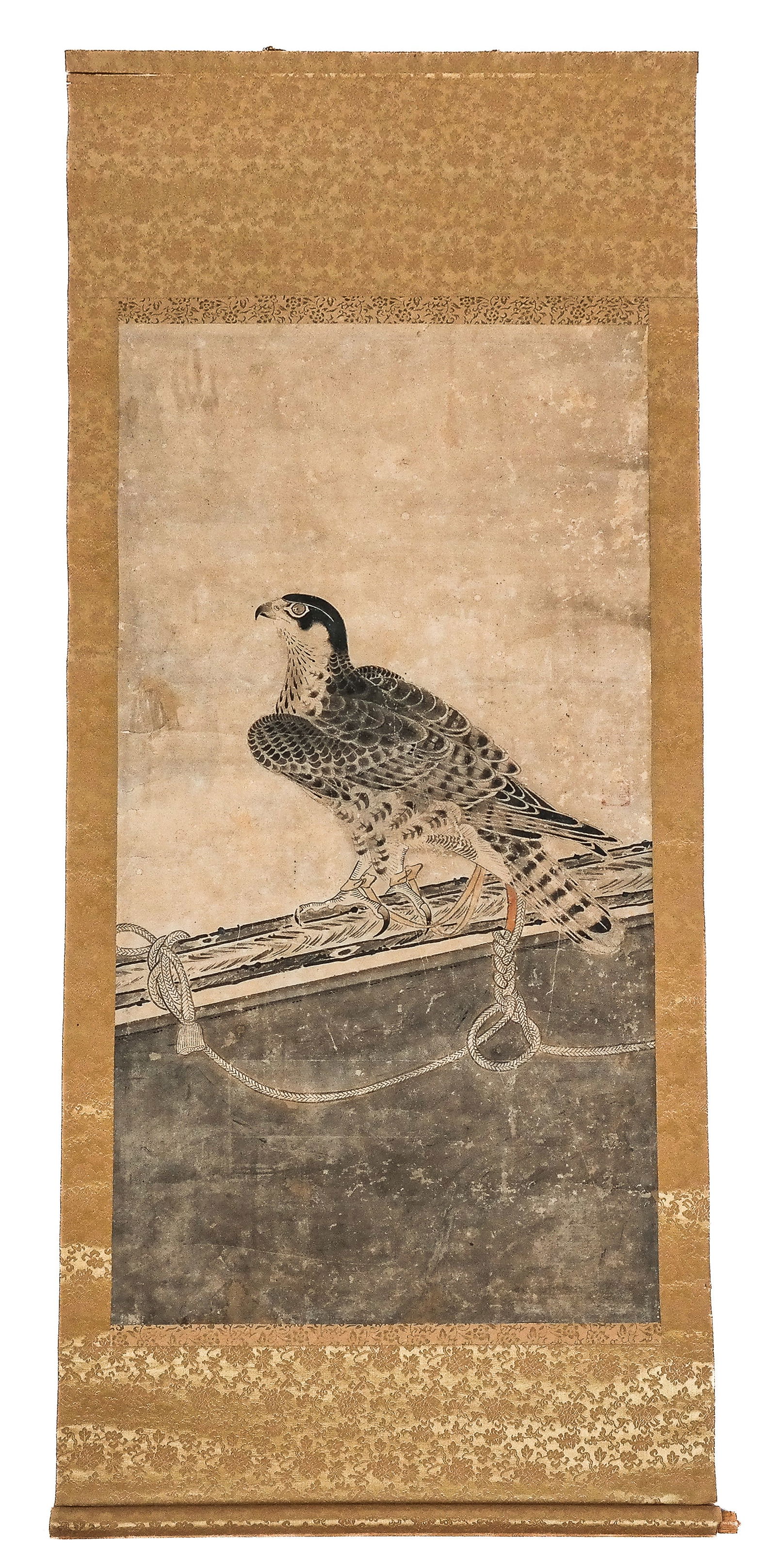 Japanese Ink on Paper Scroll with Falcon (1 of 10)