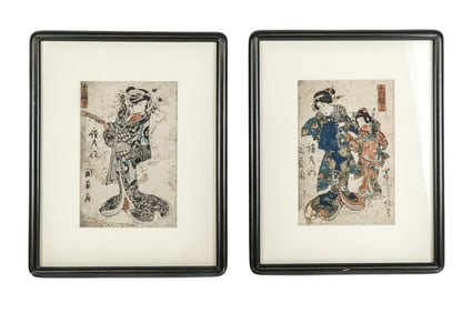 Two Japanese Edo Period Woodblock Prints