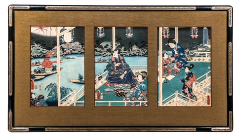 Utagawa KUNISADA Ukiyo-e Triptych