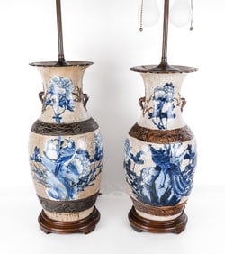 Chinese Pair Qing Dynasty Vases as Lamps