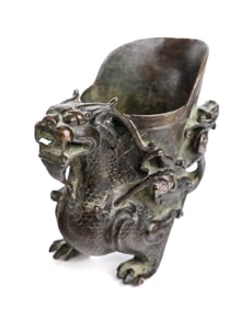 Chinese Archaistic Bronze Jue Cup