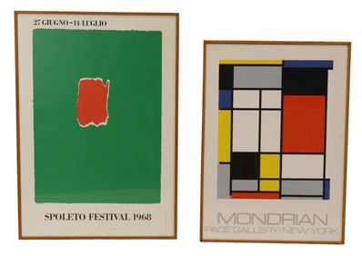 2 Exhibition Posters, Motherwell & Mondrian