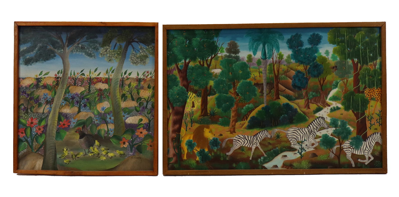 2 Haitian Oil on Board Paintings (1 of 16)