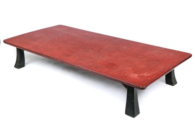 Palatial Asian Red Lacquer Coffee Table