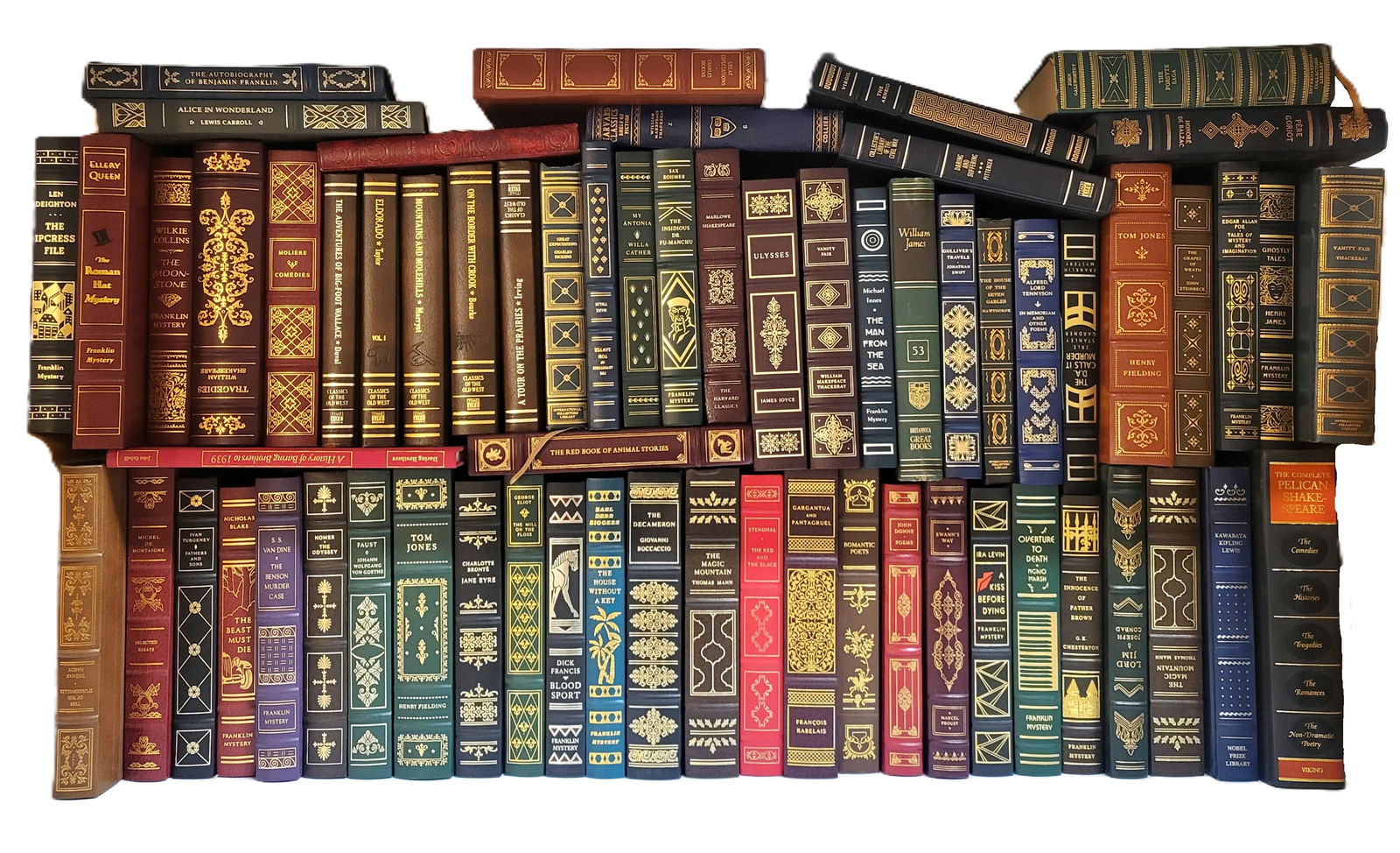 BOOKS: Three Shelves Of Leatherbound Books (1 of 7)