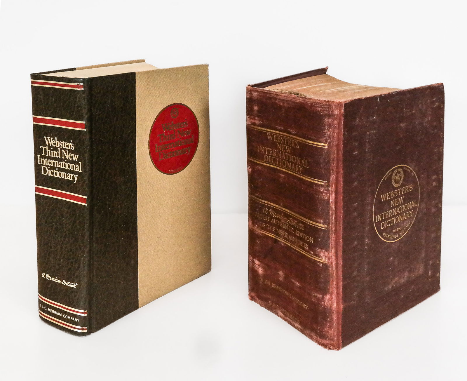 BOOKS: Large Vintage Webster's Int'l Dictionaries, (1 of 12)