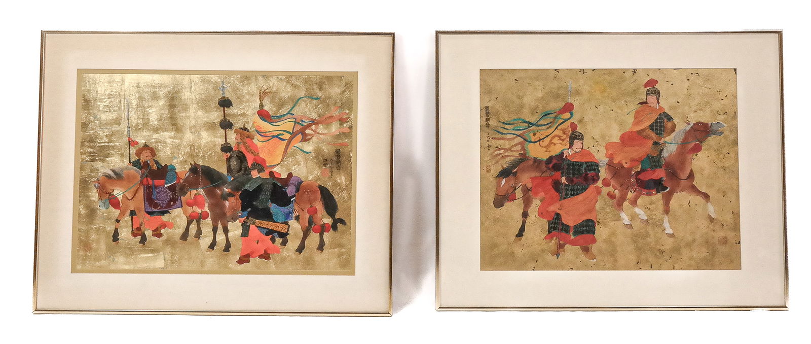 Mou-Sien TSENG: Two Acrylic Paintings on Gold Leaf (1 of 18)