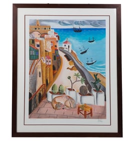 Reuven RUBIN: "Port of Old Jaffa" - Lithograph