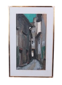 Paul PERREAUT Acrylic on Paper Streetscape