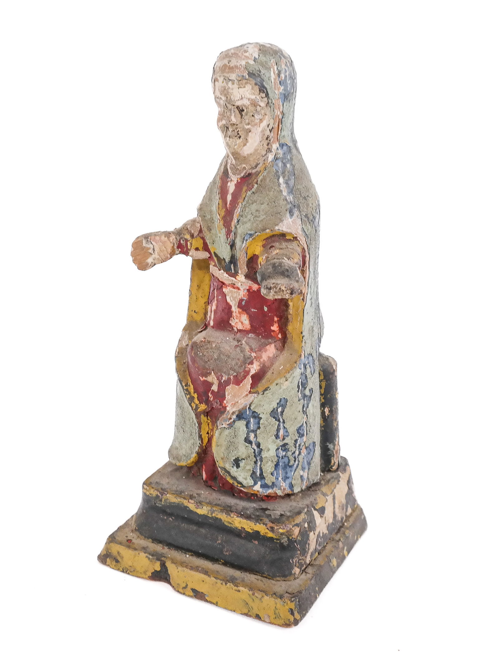 Antique Santos Figure Of A Seated Man (1 of 12)