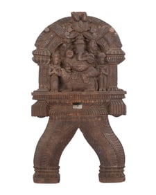 Hindu Wood Sculpture Of Ganesh