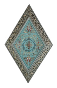 Ornate Green Painted And Decorated Clock