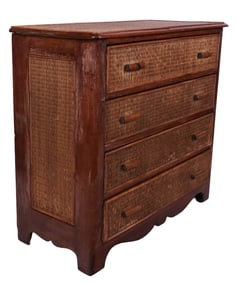 American Four-Drawer Rattan Chest