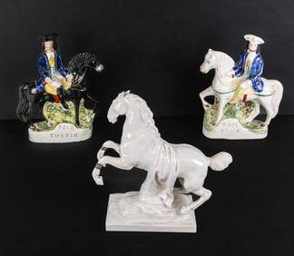Staffordshire And KPM Horse Sculptures, 3