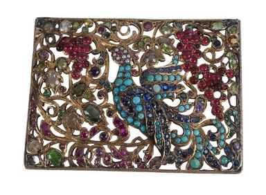 Indian-Inspired Gem Set Belt Buckle