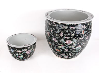 Chinese Famille Noir Jardinieres, 2