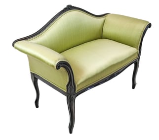 Mahogany Camel-Back Window Bench