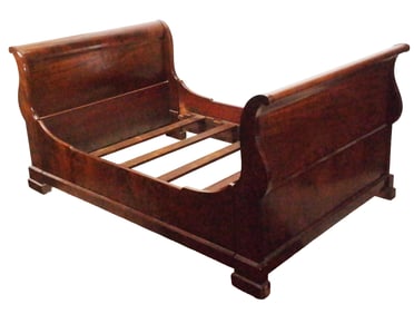 American Empire Mahogany Sleigh Bed