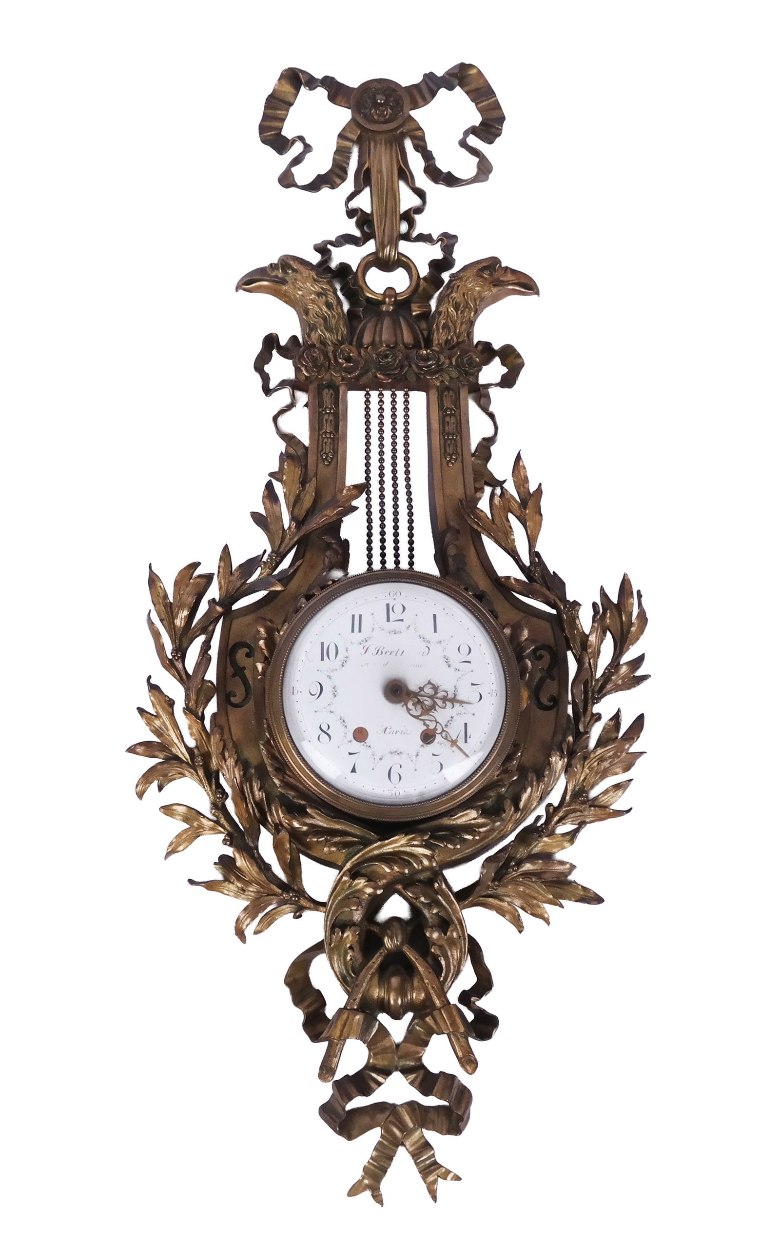 Louis XVI Gilt Bronze Cartel Clock (1 of 10)