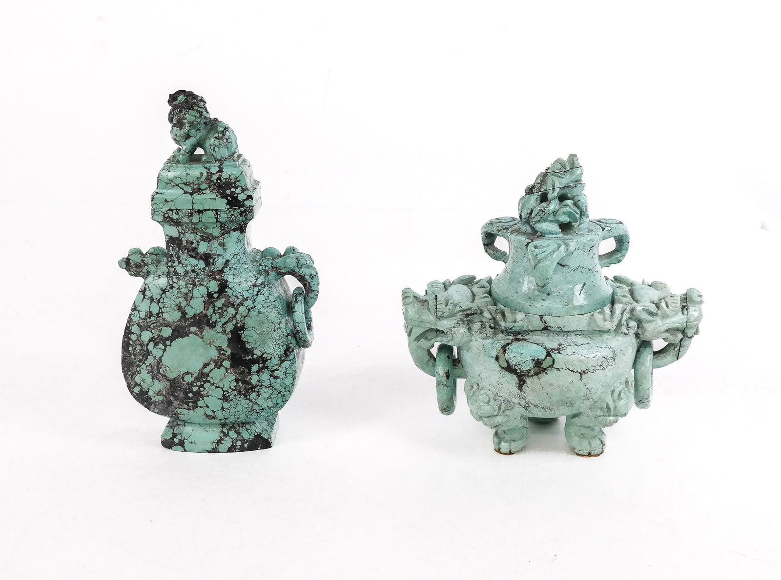 Two Chinese Carved Turquoise Vessels (1 of 11)