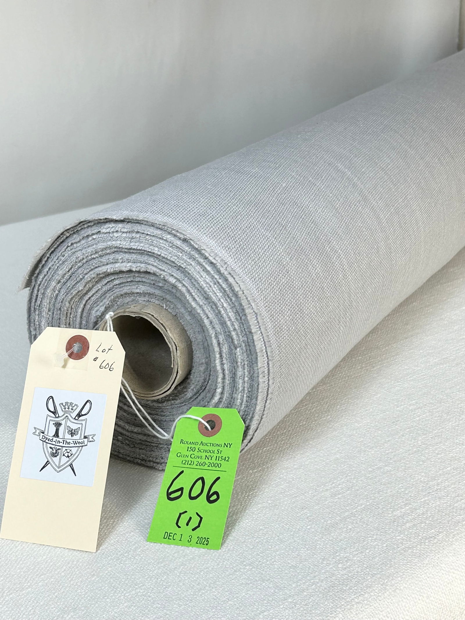 Romo's Lavender Grey Multi-Purpose Linen Fabric: 24 1/4 yards of Romo's 100% linen in a light lavender grey colorway, 58" width. Multi-purpose residential use for windows, walls and upholstery. Exceeds 20,000 Martindale. In great condition.