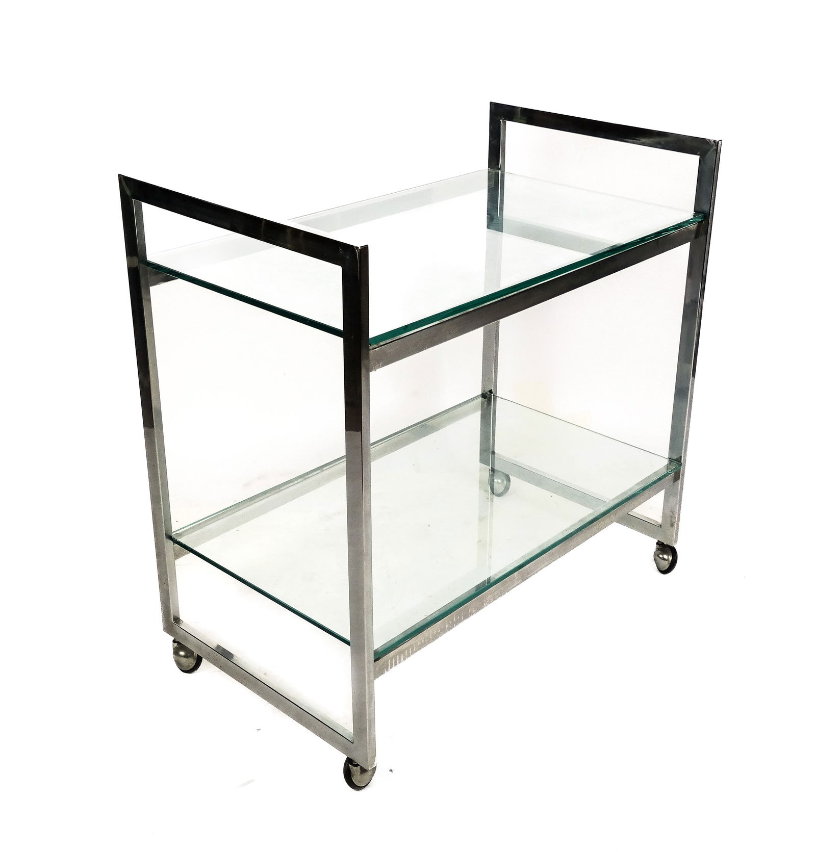 Chrome and Glass Two Tier Tea Trolley (1 of 7)