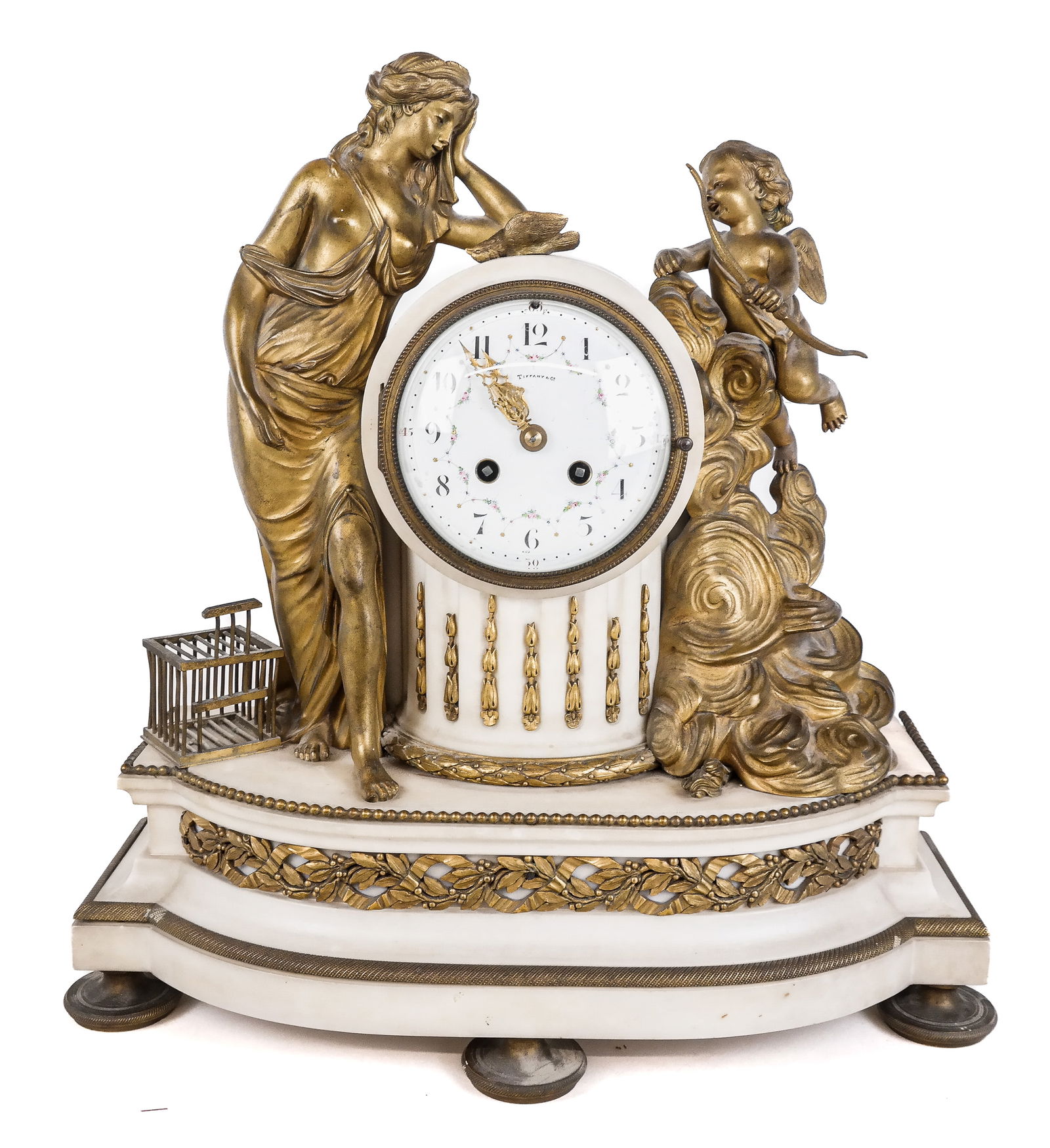 Tiffany & Co. Louis XV Bronze Dore & Marble Clock (1 of 16)